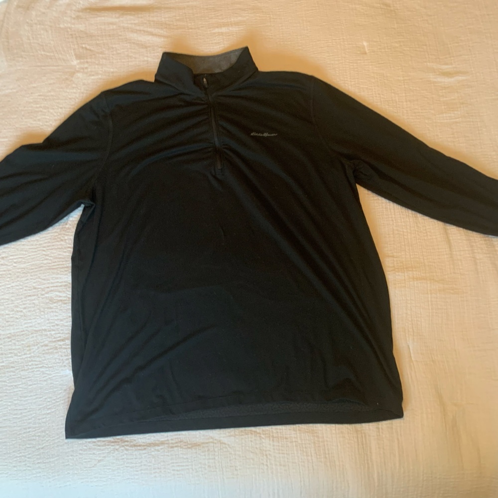 Black 3/4 zip Eddie Bauer hiking shirt